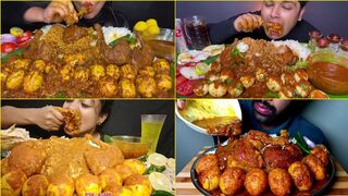 ASMR EATING SPICY CHICKEN LEG PIECE CURRY????EGG ROAST,RICE&GREEN CHILLI*EATING VIDEOS * spiceasmr