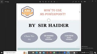 How To Use MS PowerPoint ? Class No 1 By Sir Haider