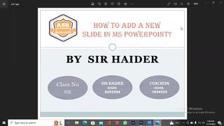How To Add A New Slide In MS PowerPoint Class No 2 By Sir Haider