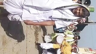 রাস্তায় নাচতে নাচতে হরিনাম সংকীর্ত্তন