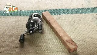 自作ハンドルノブでカルカッタ・コンクエストをさらにカッコ良く_｜Woodturning a Handle Knob Baitcasting