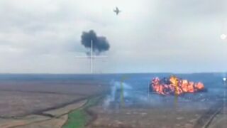Moment two Su-25 fighter jets of Russians were shot down during attack