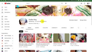 Total Youtube Upload Video Count on Sudha Vlog