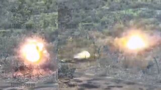 Ukrainian T-64BV was destroyed by a Russian T-80BV in the vicinity of Pavlivka