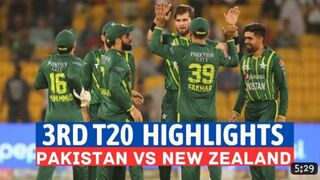 Pak Vs NZ 3rd T20 Highlights