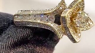 Ladies Real Gold & Diamond Flower Ring