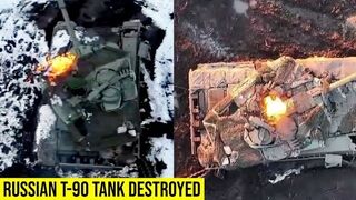 Ukrainian Stugna-P Destroyed another Russian T-90 tank