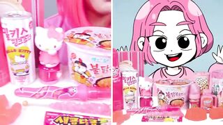 New COMPARE Red Food VS Pink Food Challenge 하이유의 TV & HIU 하이유 Animation 빨간색 분홍색