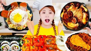 MUKBANG 하이유의 직접 만든 요리 모음 리얼 먹방! Fire Spicy Noodle Tteokbokki Cooking COMPILATION