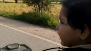 Abiha Enjoying on Bike with Baba