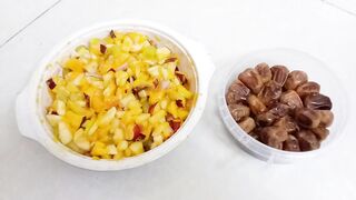 Yummy fruit chaat with dates