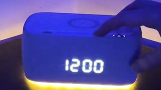 i-box Bedside Radio Alarm Clock with USB Charger, Bluetooth Speaker, QI Wireless Charging, Dual Alarm Dimmable LED Display (White)