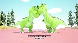 2 gay dinosaurs adopt kiqds in Dino Ranch _ages 2_.