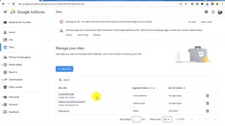 How To Remove sites from AdSense Manage List