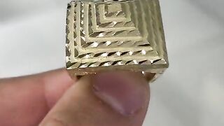 Real Gold Egyptian Pyramid Ring