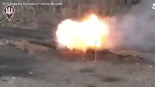 Ukrainian attack drone destroys Russian tank along with ammo