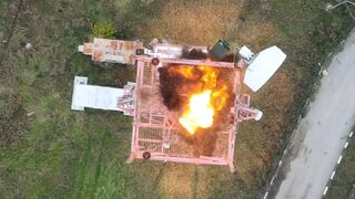 Ukraine drone dropped munition on valuable Russian equipment