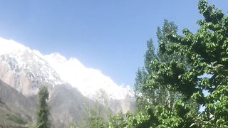Early in the morning scene of snowy peaks
