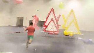 INTENSE GIANT BALLON POP RACING!!!