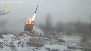 Footage shows NASAMS air defence system defending the skies of Ukraine