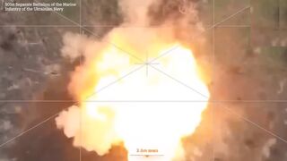 Huge explosion erupts as Ukrainian drones drop bombs on Russian targets