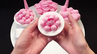 ASMR | Baking Soda Crumble | pink color ????