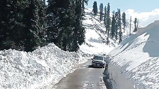 Road view after snowfall