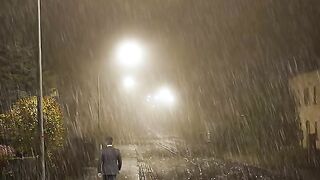 Night rain fall