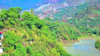 Beautiful City On mountain and with bank of river