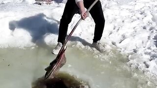 Best Amazing Techniques Ice Fishing ???? #Shorts