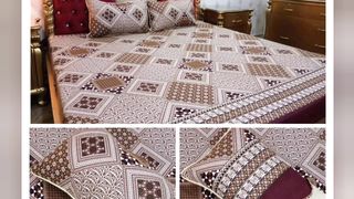 3 pcs Crystal Cotton Double Bedsheet