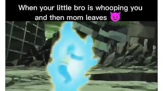 when your little bro is whooping you and then mom leaves ???? #dbs#dbz#dragonballsuper#shorts