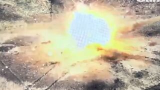 Ukrainian forces blow up fleeing Russian tank with guided missiles