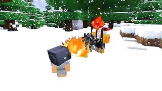 Adopted by a FIRE and ICE Family in Minecraft