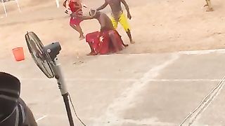A folk dancer burning with his own fire