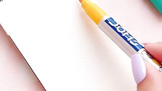 Painting with DOMS brush pen || Sunset scenery painting tutorial for beginners