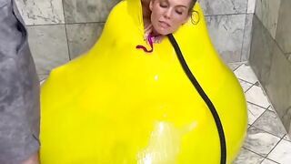 Giant 2 girl balloon pop reveal!