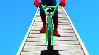 GTA V SPIDERMAN BMX CYCLE DANGEROUS STUNT ON MOUNTAIN TRACK