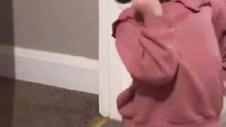 Wow cute baby fighting in mom