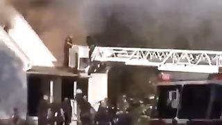 He stuck on the roof.