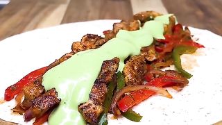 High protein chicken fajitas wrap