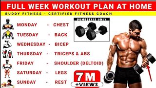 Full Week Workout Plan At Home With Dumbbells | No Gym Full Body Workout