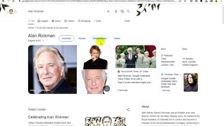 Today Google Doodle New Interface Celebrating Alan Rickman