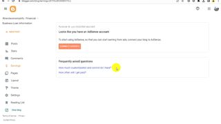 Part 3 - New Blog Blogger Earnings Connect To Adsense Setup for Google Adsense Verification Request