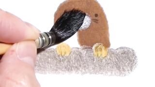 How To Draw Animals With Oil paint pencil.. #short #viral