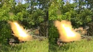 Ukrainian 2K22 Tunguska Air Defense System intercepting a Russian target