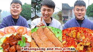 mukbang | pork belly | Kebab | Sea Salt Lobster | Fat Beef Roll | funny mukbang | chinese food