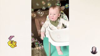 Funny Baby Playing With Bubbles || Funny Moment