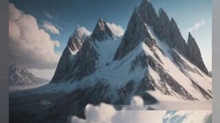 Snow Covered Mountain Under the Cloudy Sky