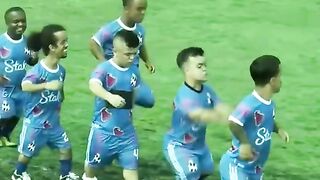 Football player child foot ball